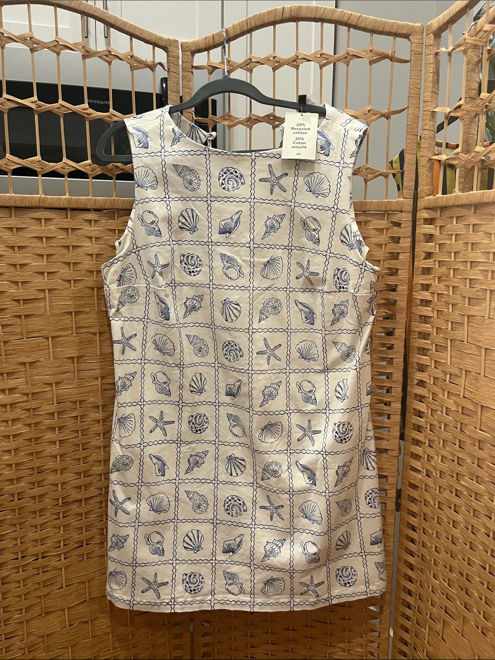 H&M Mini Beachy Shift Dress Open Tie Back NWT XL Side Zip